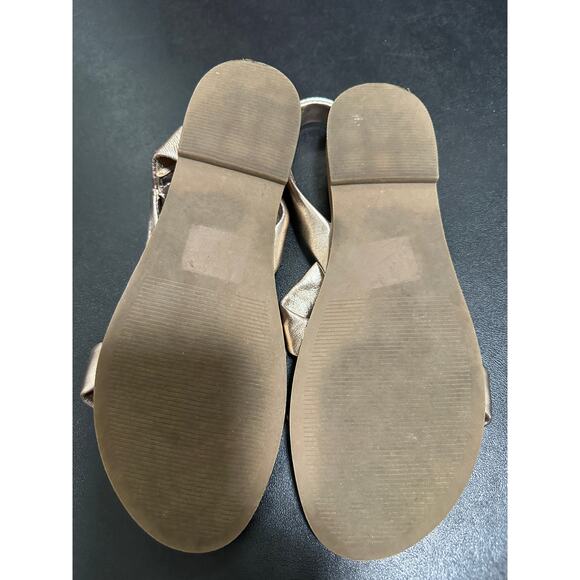 Steve Madden Dessie Flat Sandals Metallic Pink Silver Gladiator Womens Size 8 - Picture 4 of 5